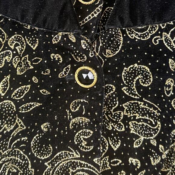 Vintage Scott McClintock Tuxedo Style Jacket Black Velvet  Size 6P Whimsigoth - Picture 4 of 9